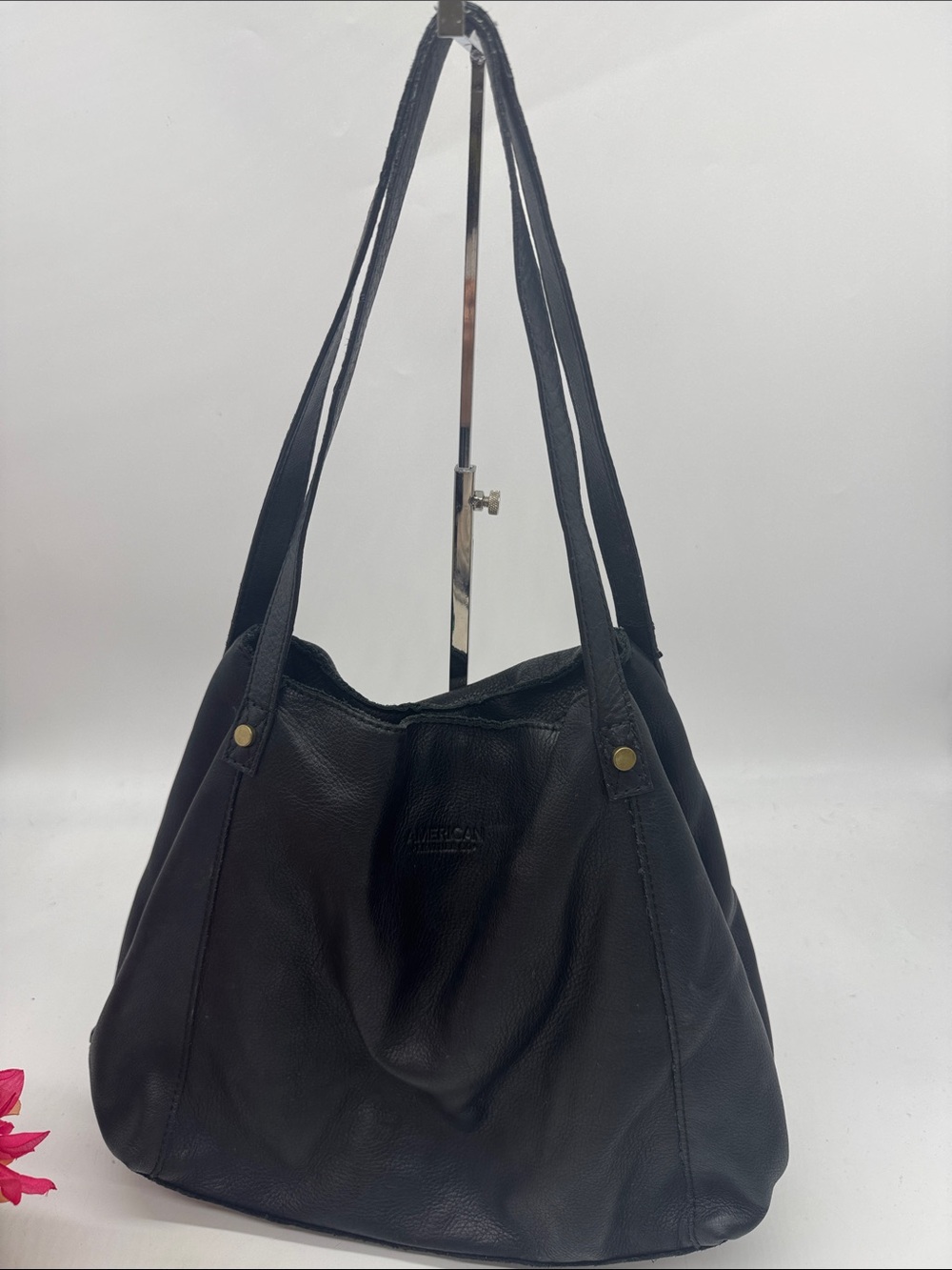 American Leather Co Black Leather Shoulder Bag